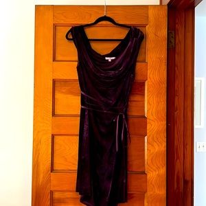 Burgundy velvet tunic/ dress with tie waist
